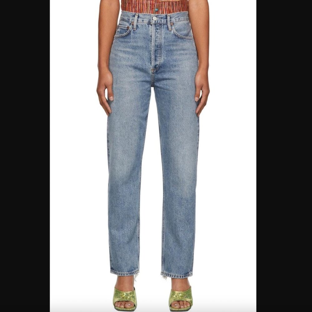 Agolde 90's Pinch Waist Straight 100% Organic Cotton Denim Jean - 25 - Endless - Picture 2 of 11